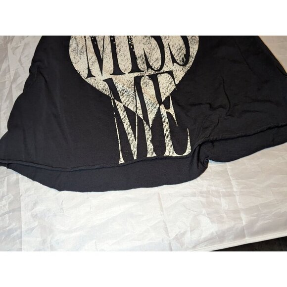 Miss Me Raw Edge Black Tank Women's Size Medium Oversized - Picture 12 of 13